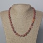 Strawberry Quartz Necklace, tumbled, diameter 9x9-10x9mm+/-, length 49cm+