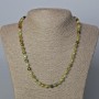 Grossular (Green Garnet) Natural Stone Necklace, faceted cube, diameter 6x6mm+/-, length 51cm+