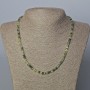 Prehnite Natural Stone Necklace, faceted cube, diameter 4x4mm+/-, length 45cm+