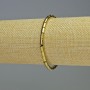 Hematite Cylinder Bracelet, gold colour, diameter 6x4mm ±, length 18cm ±, stretch
