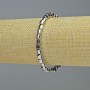 Hematite Bracelet Cylindrical Silver Colour, 5×5mm dia, stretch length 18cm