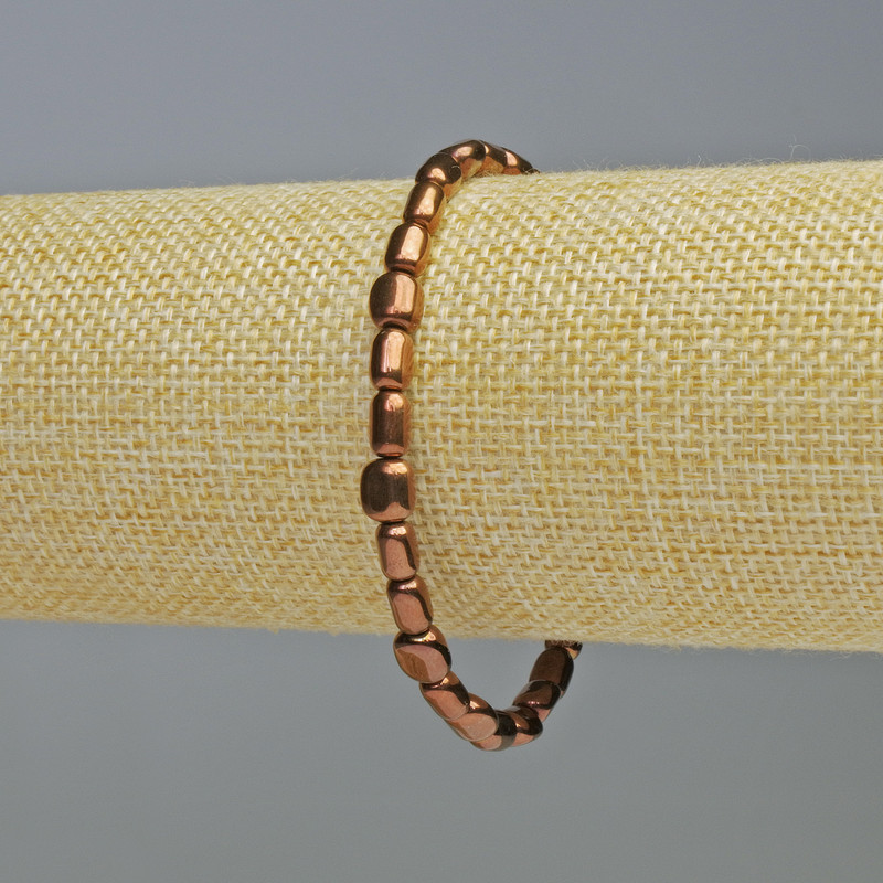 Hematite Bracelet Oval Copper Colour, Diameter 7x6mm+-, Length 18cm+- Stretch