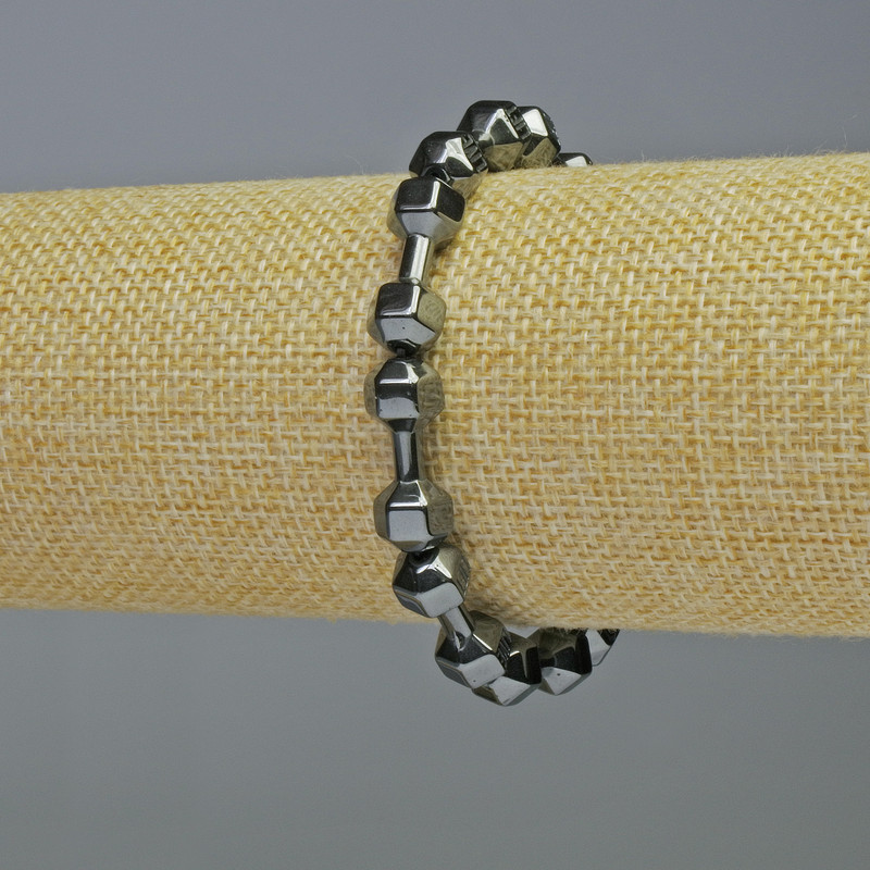 Hematite Bracelet Dumbbell Black Colour, Diameter 21x7mm+-, Length 18cm+- Stretch