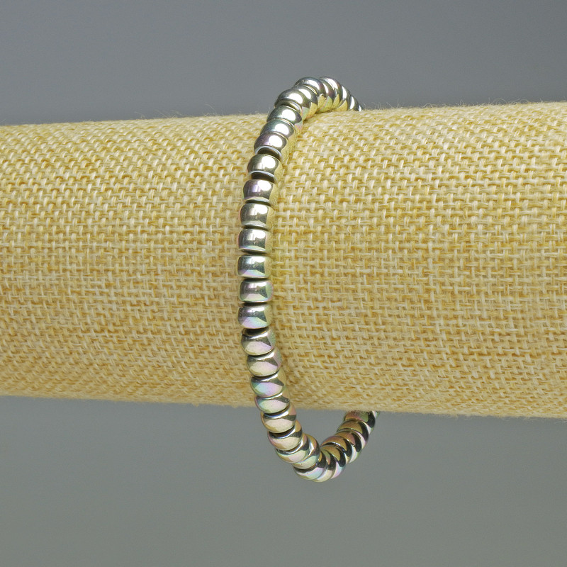Hematite Bracelet Rondelles Rainbow Colour, Diameter 6x4mm+-, Length 18cm+- Stretch