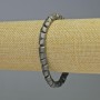 Hematite Bracelet Hexagons Zigzag Matte Grey Colour, Diameter 6x6mm+-, Length 18cm+- Stretch