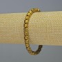 Hematite Bracelet Hexagons Zigzag Matte Gold Colour, Diameter 6x6mm+-, Length 18cm+- Stretch