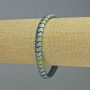 Hematite Snake Zigzag Wave Bracelet Matte Chameleon Green Colour, Diameter 7x5x5mm+-, Length 18cm+- Stretch