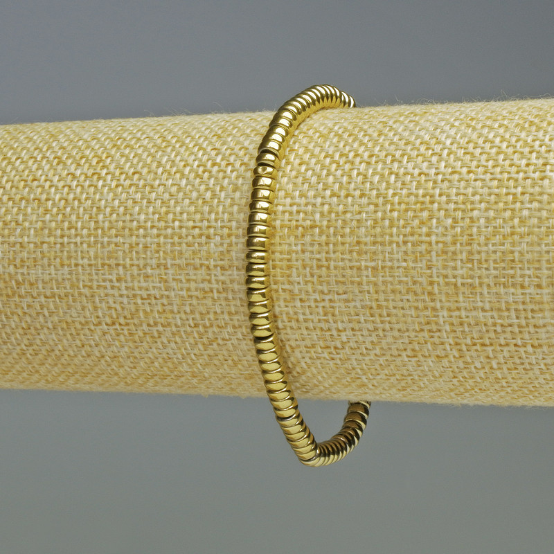 Hematite Rondelle Bracelet Gold Colour, Diameter 4x2mm+-, Length 18cm+- Stretch