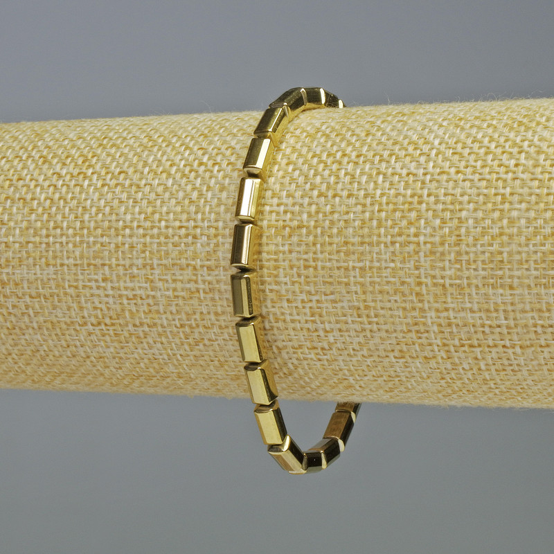 Hematite Bracelet, rectangle, gold colour, 8x4mm+/-, length 18cm+/- stretch