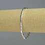 Hematite Bracelet, rectangle, silver colour, 8x4mm+/-, length 18cm+/- stretch