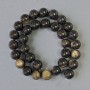 Sun Obsidian Beads on a string, smooth ball, diameter 12 (+/-) mm, length 38cm