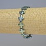 Hematite Bracelet "Cross" Green-Blue, diameter 12.5x12.5x4mm+/-, length 18cm+/- stretch