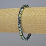 Hematite Bracelet Cubes Chameleon Green, diameter 6x6mm+/-, length 18cm+/- stretch