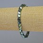 Hematite Bracelet Hexagons Zigzag Colour Green Chameleon, diameter 6x6mm+-, length 18cm+- stretch