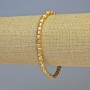 Hematite Cube Bracelet, Matte Gold Colour, 4x4mm+- Diameter, 18cm+- Length, Stretch