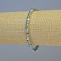 Hematite Bracelet, Cubes, Blue-Gold Matte & Glossy, Diameter 4x4mm+-, Length 18cm+- Stretch