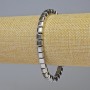Hematite Bracelet, Rounded Cube, Silver Colour, Diameter 6x6mm+-, Length 18cm+- Stretch