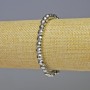 Hematite Bracelet, faceted round bead, silver colour, diameter 6mm±, length 18cm± stretch