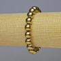Hematite Bracelet, smooth round bead, gold colour, diameter 10mm±, length 18cm± stretch