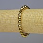 Hematite Bracelet, smooth round bead, gold colour, diameter 8mm±, length 18cm± stretch