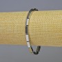 Bracelet Hematite rectangle silver colour, diameter 10x4mm+-+-, length 18cm+- stretch