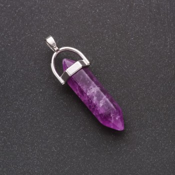 Amethyst Hexagon Pendant 39x32x9mm