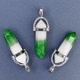 Green Dyed Quartz Hexagon Pendant 41x8mm+