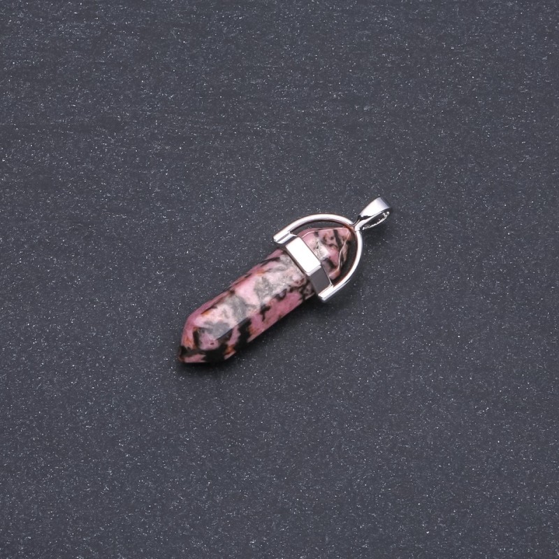 Rhodonite Hexagon Pendant 39x32x9mm