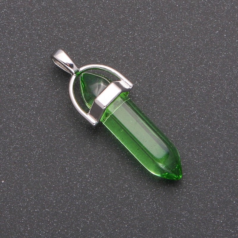 Green Hexagon Pendant 8x35x41mm