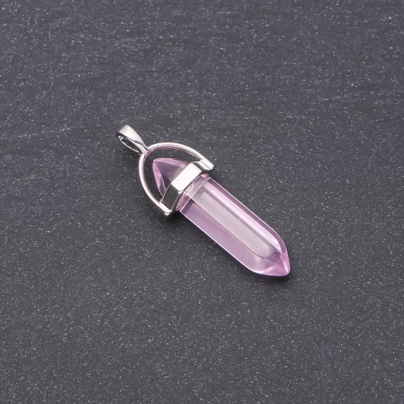 Pink Hexagon Pendant, 41x34x9mm