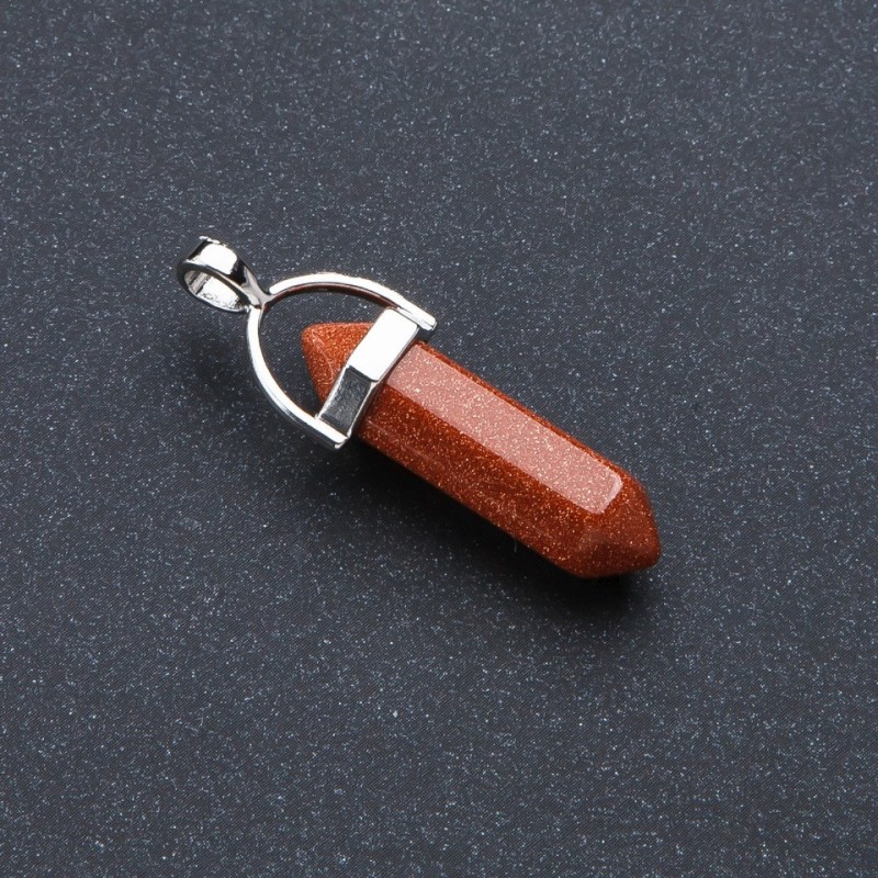 Hexagon Pendant, Golden Sand Aventurine (Synthetic), 4x0.9cm