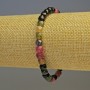 Tourmaline Bracelet, faceted cube 6x5.5mm+/-, length 18cm stretch