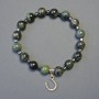 Ocean Jasper Bracelet, smooth round beads diameter 8mm+/-, hematite cube beads diameter 3x3mm+/-, length 18cm, stretch