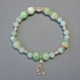 Chrysoprase Bracelet, smooth round beads diameter 9mm+/-, jadeite (imitation) beads diameter 6mm+, length 18cm, stretch