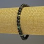 Shungite Bracelet, smooth round beads diameter 6mm+/-, rainbow hematite disc beads diameter 5x2mm+, length 18cm, stretch