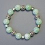Jadeite Smooth Bead 12mm+- & Hematite Cube 5x5mm+- Bracelet, Length 18cm Stretch