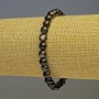 Silver Sheen Obsidian Smooth Bead Bracelet, Diameter 6 (+/-) mm, Length 18cm Stretch