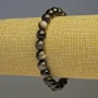 Silver Sheen Obsidian Smooth Bead Bracelet, Diameter 8 (+/-) mm, Length 18cm Stretch