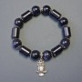 Blue Sand Aventurine Bracelet, smooth round beads diameter 12mm+/- and cylinder beads diameter 9x13mm+/-, length 18cm, stretch