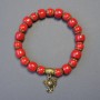Coral Bracelet, chip beads diameter 10x8mm+/-, coral smooth round beads diameter 8mm+/-, length 18cm, stretch