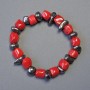 Coral Bracelet, chip beads with hematite tumbled inserts, length 18cm stretch