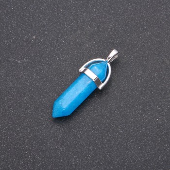 Aquamarine Hexagon Pendant 4cm