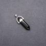 Hexagon Pendant with Black Agate Stone 39x32x9mm