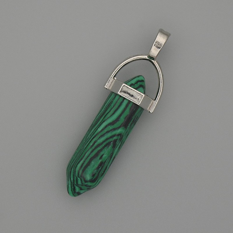 Malachite Pendant (Pressed) Hexagon 4cm