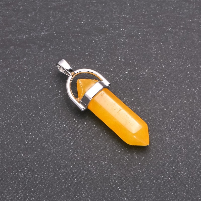 Hexagon Pendant with Citrine Stone (Synthetic) 39x32x9mm