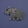 Elephant Brooch with Rhinestones, Silver-Tone Metal, 35x26mm+