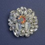 Brooch-Pendant Accent with Cat's Eye Rainbow Crystal and Rhinestones 31mm+