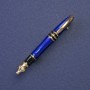 Brooch Pen with White Crystals Blue Enamel Gold-tone Metal 45x5 mm+