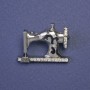 Brooch Sewing Machine with White Rhinestones, Silver-Tone Metal 21x29mm+
