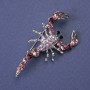 Scorpion Brooch with Pink and Purple Rhinestones, Silver-Coloured Metal 47x25mm+